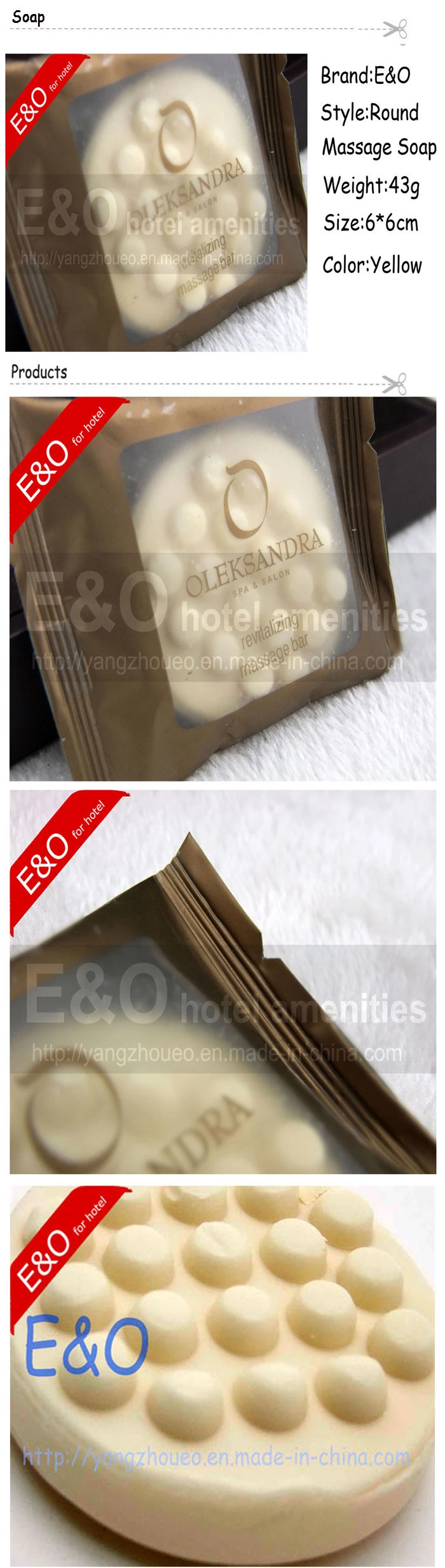 Disposable Massage Hotel Soap Packed in Plastic Bag Eo- (ES0016)