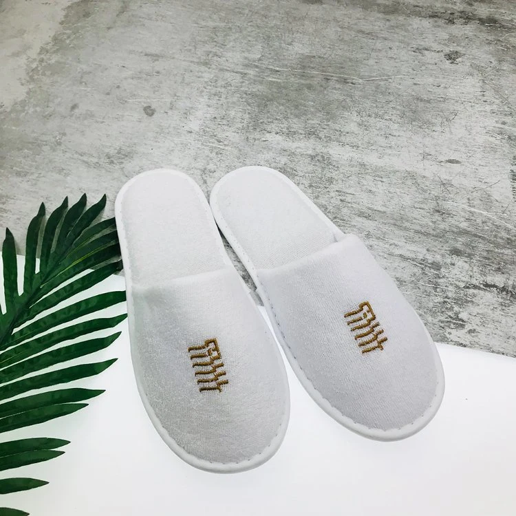 OEM Personalized Luxury SPA Hotel Travel Indoor Guest Disposable Terry Slippers