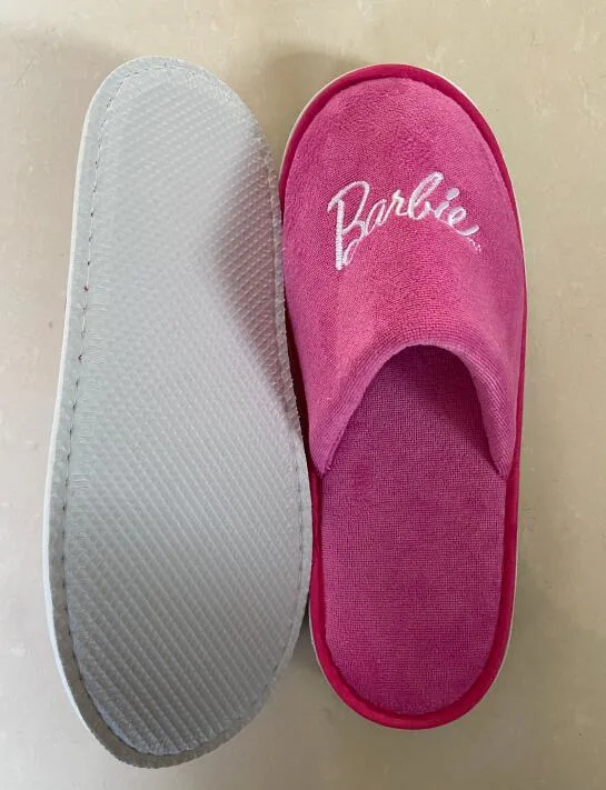 OEM Custom Logo Manufacturers Washable Disposable Hotel White Terry Slippers Personalized