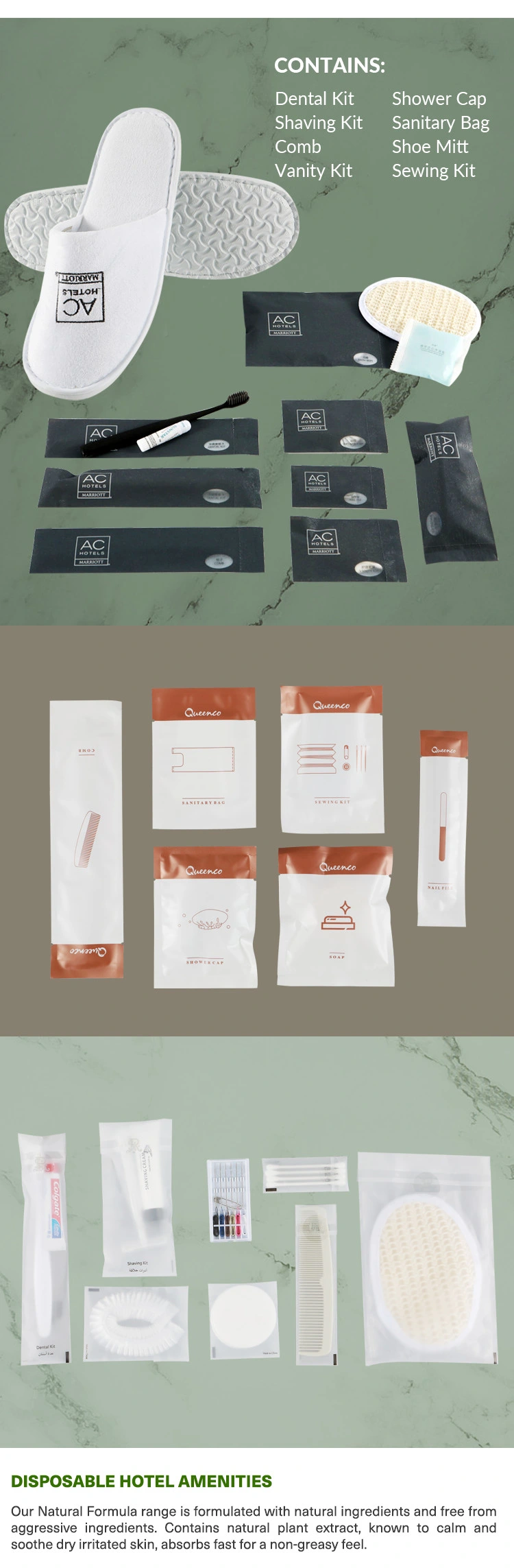 Luxury Hotel Amenity Kit Biodegradable Paper Box Package Guest Room Amenity Kits Luxury Hotel Amenities Set